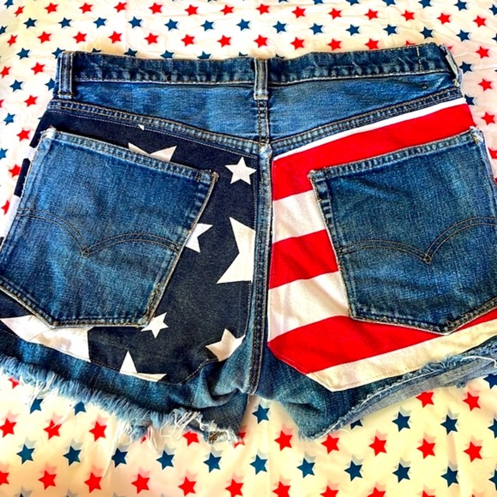 Levi’s vintage denim American flag shorts